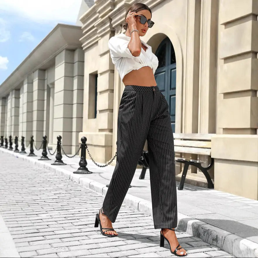 Casual Straight Leg Striped Pants FentyWild
