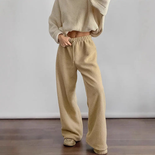 Loose Mid Waist Wide Leg Pants FOREVEREIGHTEEN