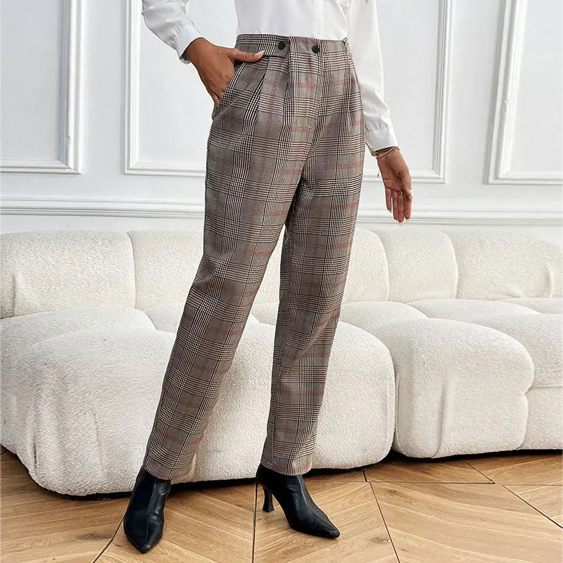 Office Houndstooth Feet Ladies Work Pant HUNDRED
