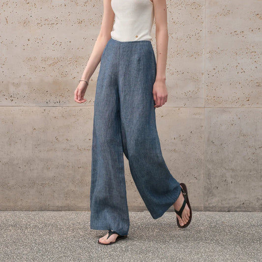 Pure Linen Yarn Dyed Pants JilSung