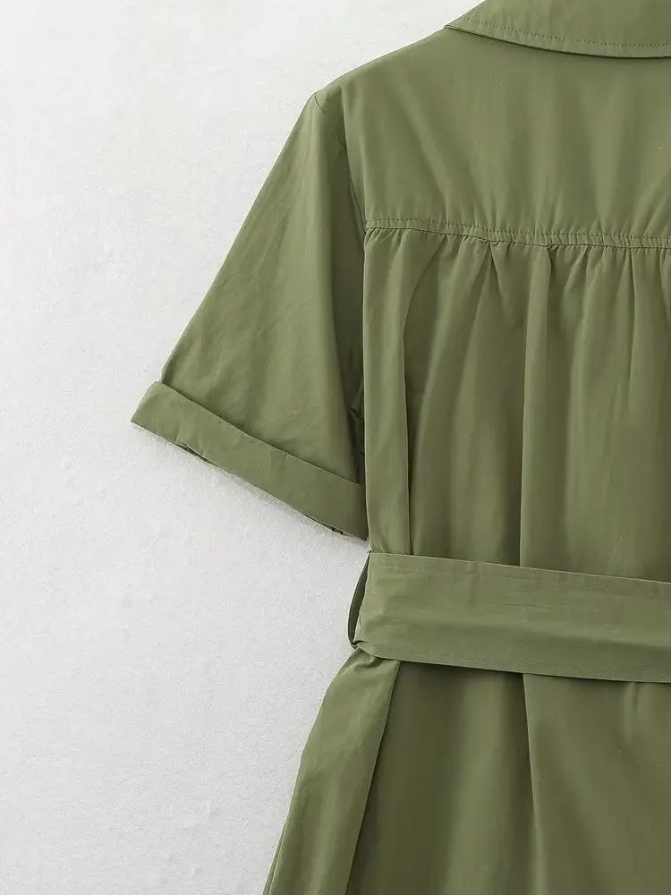 Spring Women Clothing Simple Graceful Waistband Poplin Dress Howe