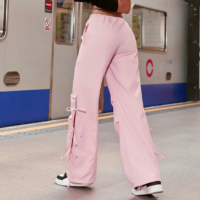 Wide Leg Red Overalls Casual Pants SoulMate