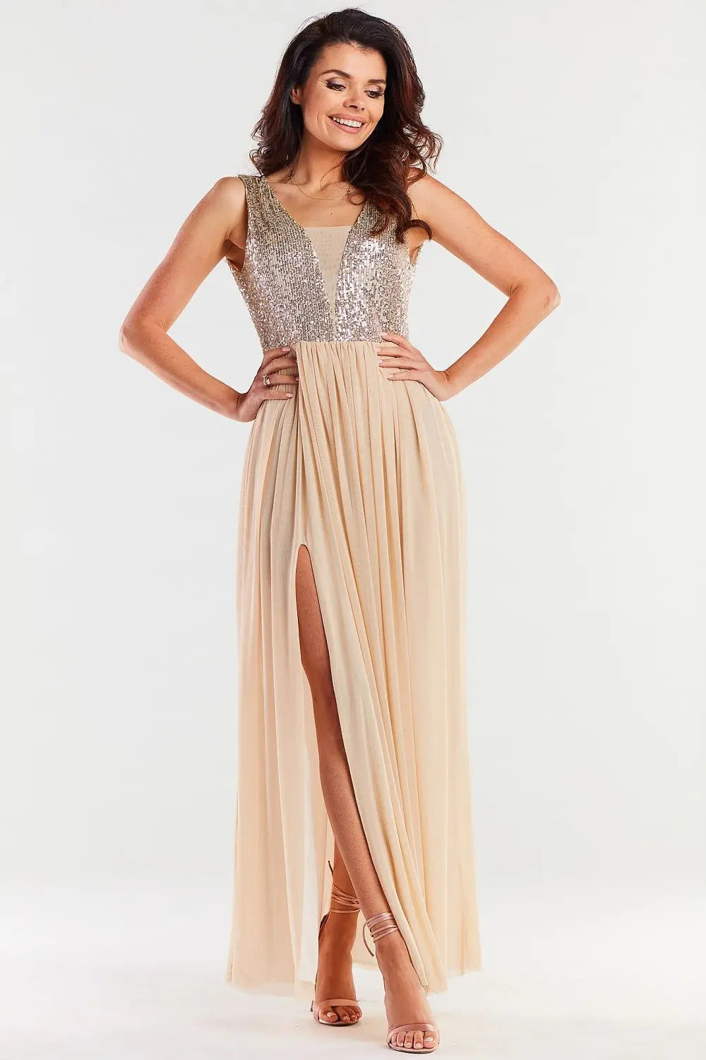  Long dress model 174302 awama 