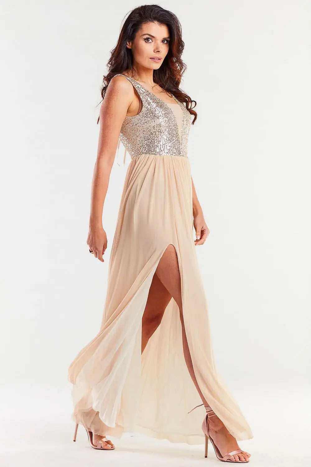  Long dress model 174302 awama 