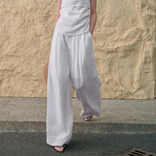 Simple Casual Wide Leg Pants Women Summer Yamamoto Minimalist Solid Color Trousers High Grade Japanese Straight Leg Pants JilSung