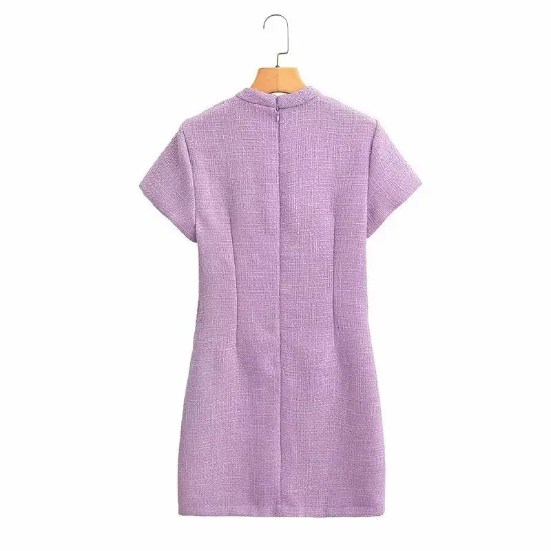 Simple Thin Classic Short Sleeve Dress JiaJia